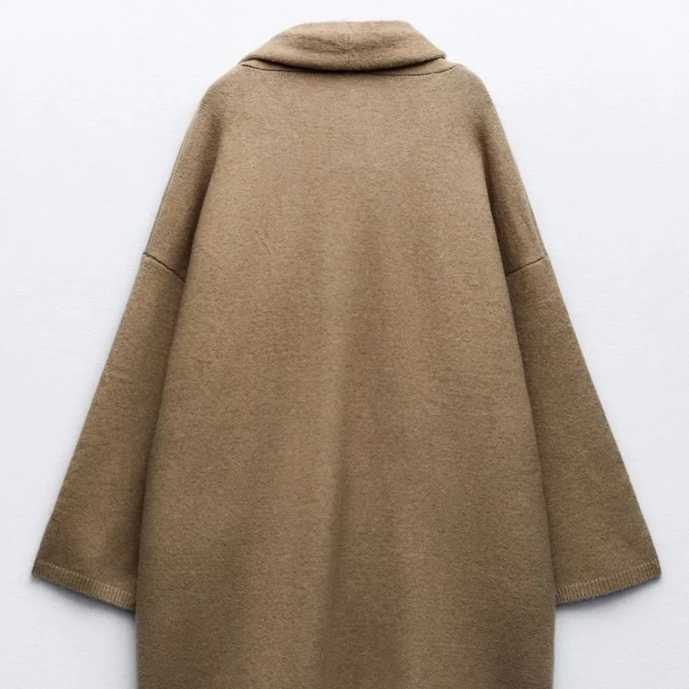 ZARA Women's Oversized Soft Knit Coat(Green marl , US S, M / EUR S, M) - Picture 7 of 11